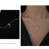 Yrolrorh Boho Cross Necklace Chain Tiny Silver Cross Pendant Necklace Wedding Necklace Charm Fashion Jewelry Gift for Women and Girls