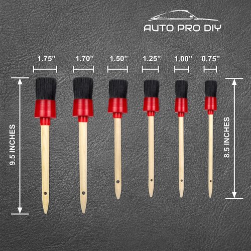 AUTO PRO DIY 11 Piece Car Detailing Kit Set - Car Wheels, Exterior, Interior Cleaning Detail Supplies - Boars Hair, Stainless Steel Wire, Duster Brushes