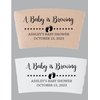 Personalized Baby Shower “A Baby is Brewing” for Coffee or Hot Chocolate Cup Sleeves, Kraft Paper Cup Sleeves, Eco-Friendly Disposable Corrugated Hot Drink Holders for 12-20oz Cups