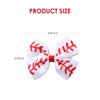 4PC Baseball Hair Bow Clips for Baby Girls Women 4 Inch White Softball Cheer Hair Accessories