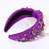 MOLOCH Mardi Gras Headband Carnival Hair Accessories for Women Glitter Top Hat Crown Mask Knotted Headband Purple Green Gold Crystal Jeweled Headband Mardi Gras Parade Party Gifts