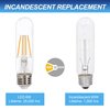 Simba Lighting LED T10 Tubular Edison Filament Light Bulbs (3 Pack) 6W Dimmable 60W Equivalent 120V for Cabinet Display, Piano Lamps, Clear Glass Decorative, Standard Medium E26 Base, Warm White 2700K
