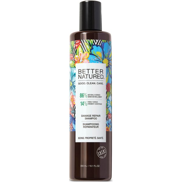 Better Natured Damage Repair Shampoo - Hydrating Vegan Formula for Dry & Damaged Hair with 86% Naturally-Derived Ingredients, Paraben Free, 10.1 Fl Oz