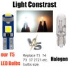 XFLHEHD 10 Pcs T5 LED Bulbs Super Bright White LED Bulb for 74 73 37 2721 3SMD, 5050 Chips 12V Led Replacements for Auto Car Dash Instrument Panel Gauge Cluster Indicator Lights Door Light