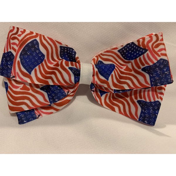 American Flag Hair Bow, Patriotic Hair Bow, USA, All American Girl