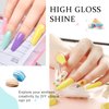 LKE Pastel Gel Nail Polish Kit Spring Easter Gel Polish Set 6 Color Red Pink Purple Blue Green Bright Yellow Gel Polish Soak Off U V Led Gel Nail Art Manicure Kit for Girls Women