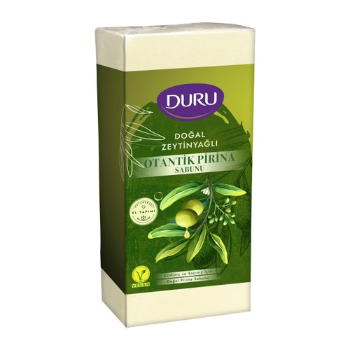 Duru Traditional Hand Made Vegan Olive Oil Bar Soap, Pack of 5