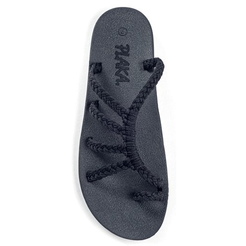 Plaka Relief Flip Flops for Women with Arch Support | Comfy Sandals for Women | Perfect for the Beach, Long Walks or Poolside | Reduces Heel & Back Pain | Black | Size 9