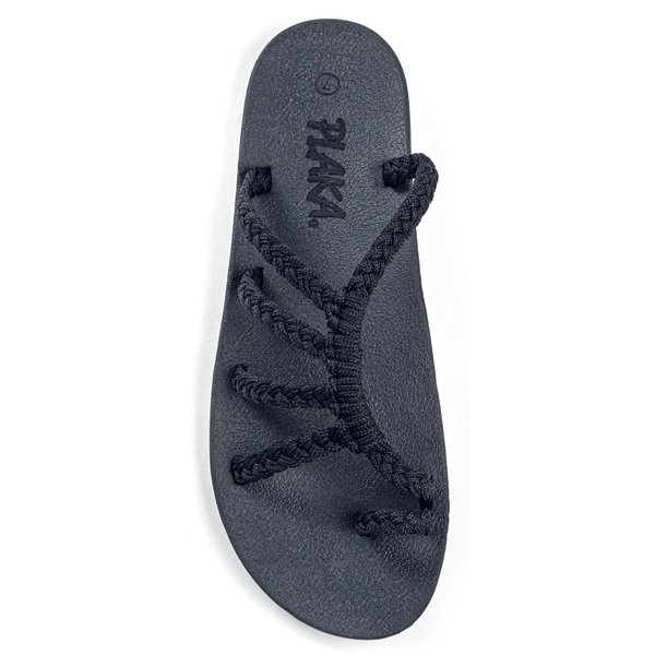 Plaka Relief Flip Flops for Women with Arch Support | Comfy Sandals for Women | Perfect for the Beach, Long Walks or Poolside | Reduces Heel & Back Pain | Black | Size 9
