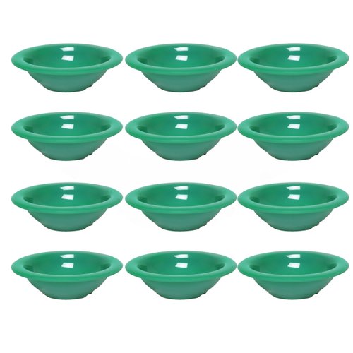 TrueCraftware- 4 oz Salad Bowls Green Color Melamine Set of 12- Dishwasher Safe Break-Resistant Reusable Bowls Serving Bowl Soup Bowls for Fruits Salad Kitchen Restaurants