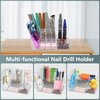 CGBE Nail Drill Machine & Nail Drill Holder, 28 Holes Transparent Acrylic Drill Bit Holder for Nails, Professional Nail Organizer and Storage Box Case (Not Including Nail Drill Machine & Bit)