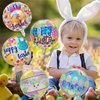 15Pcs Happy Easter Balloons Decorations Round Happy Easter Foil Mylar Balloons Easter Bunny Egg for Spring Birthday Baby Shower Easter Party Decorations Supplies