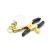 Non Piercing Nipple Clips with Soft Rubber Cap,Adjustable Golden Nipple Clamps & Nipple Clip Inlaid with Transparent Glass Beads