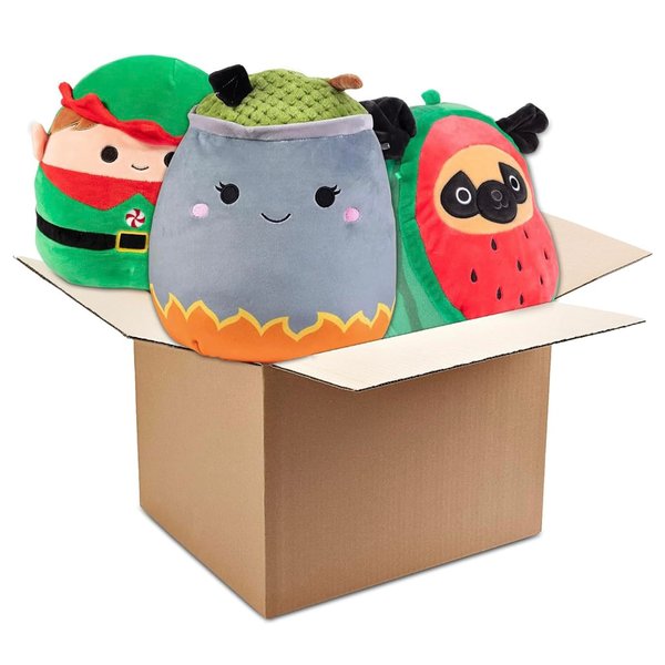 Squishmallows Assorted 10" & 8" Plush 3-Pack Mystery Box - Receive Up to Three 10" or Three 8" - Official Jazwares Plush - Collectible Soft & Squishy Stuffed Animal Toy - Gift for Kids, Girls & Boys