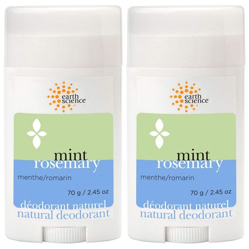 EARTH SCIENCE - All-Natural Mint and Rosemary Aluminum Free Deodorant (2pk, 2.45 oz.)
