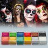 Spooktacular Creations 8 PCS Halloween Makeup Kit SFX Face Body Paint Set with Wound Scar Wax,12 Colors Face Paint Palette,Fake Blood,Spatula,Brushes for Halloween Costume,Zombie Makeup Dress Up