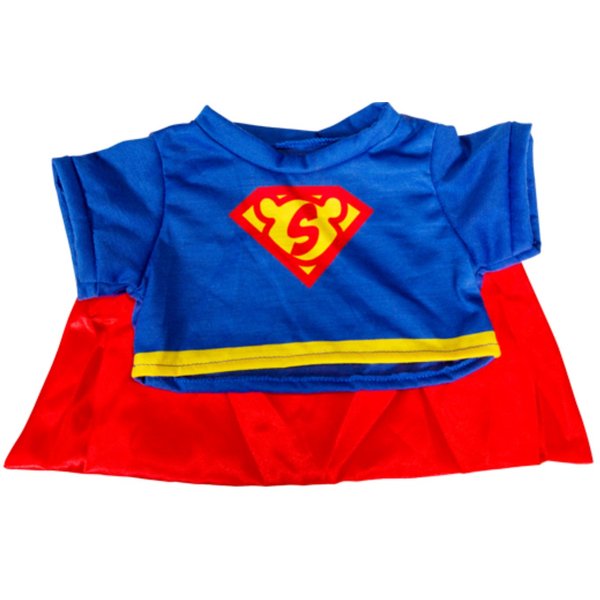 Super Bear Tee with Cape Teddy Bear Clothes Fits Most 14"-18" Build-a-bear and Make Your Own Stuffed Animals