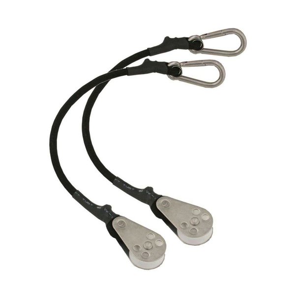 TACO Marine COK-0020-2 Shock Cord with Pulley - 12", Pair, Black, Standard