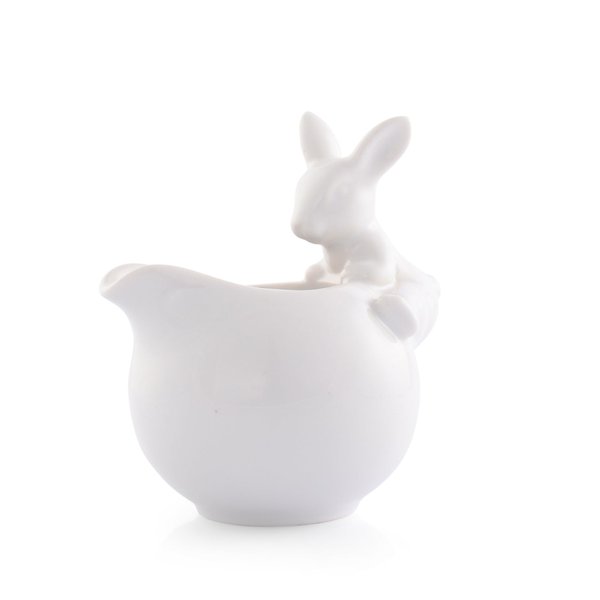 Arthur Court Creamer, White Stoneware, Climbing Bunny Design, Durable and Easy to Clean - Perfect for Tea or Coffee Time, Adds Whimsy to Table Settings Easter Tea