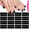 SILPECWEE 16 Sheets Black Nail Wraps Solid Color Nail Polish Strips for Women Gel Nail Strips Self Adhesive Nail Polish Stickers Fingernail Manicure Stickers Nail Art with 1pc Nail File
