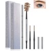 Eyebrow Pencil with Spoolie Brush- 4Pcs Professional Micro 1.5mm Tip Brow Pencil with Dual Ends Kit, Longwearing Waterproof Sweat-proof Eye Brow Pencil, Eyebrow Makeup Pencil for Women-02 Coffee Brown