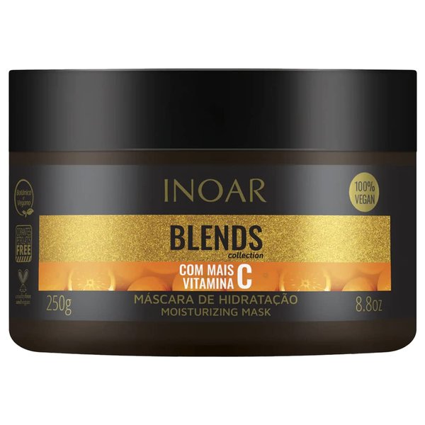 Inoar – Blends Mascara Moistening Hair Mask, Blends Collection, Vitamin C and Argan Oil, Hydrating Hair Products, Vegan Hair Product, Cruelty Free Haircare for Men and Women (8.8 oz.)