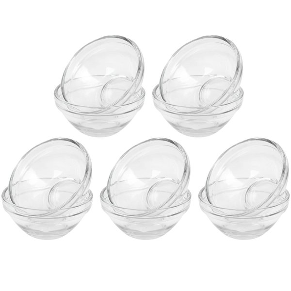 10PCS Facial Masks Mixing Bowl Facemasks Storage Bowl Facial Mud Bowl Transparent Essential Oil Bowl Glass Cream Lotion Holder for DIY Makeup Beauty Supplies