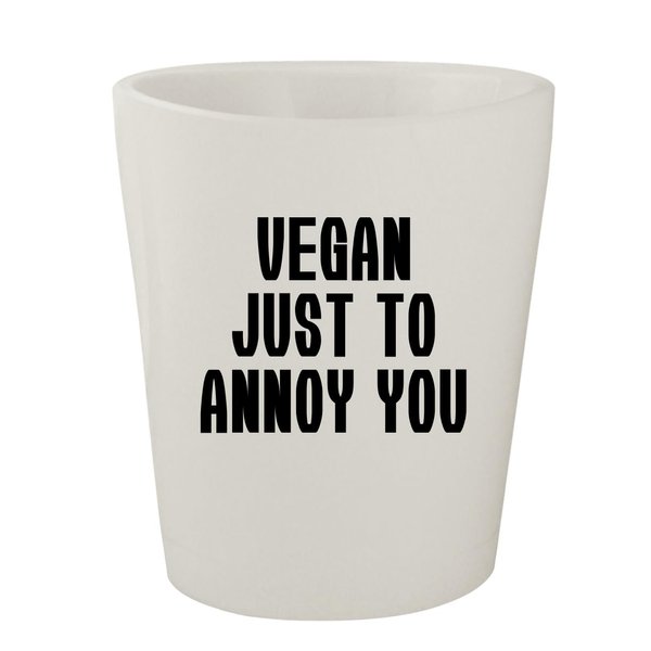 Molandra Products Vegan Just to Annoy You - White Ceramic 1.5oz Shot Glass