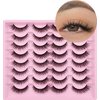 Lashes Natural Look Wispy Fasle Eyelashes 12mm Short Faux Mink Eyelashes Cat Eye Fluffy Strip Lashes Pack by Zegaine 16 Pairs