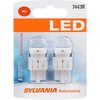 SYLVANIA - 7443 T20 LED Red Mini Bulb - Bright LED Bulb, Ideal for Stop and Tail Lights (Contains 2 Bulbs)