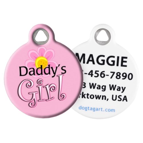 Daddy's Girl - Custom Pet ID Tag for Dogs and Cats - Dog Tag Art - Small Size