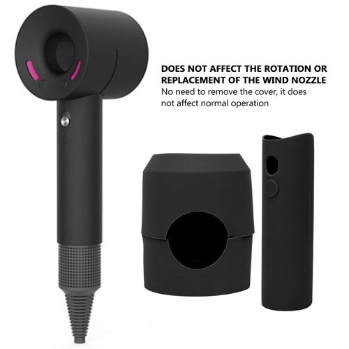 ZJchao Silicone Hair Dryer Protective Cover for Dyson Hair Dryer, Anti-Scratch Shockproof Dust Droof Travel Protective Case Cover(black)