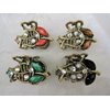 small mini metal jeweled antique bronze hair claw clip Set E (Primary color: Brown)