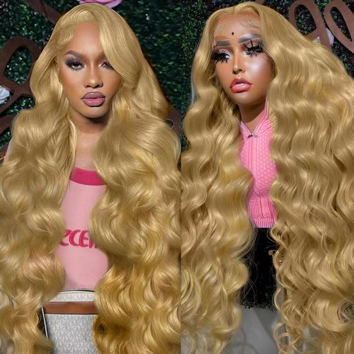 yeeport Honey Blonde Wig Human Hair 13x6 28 Inch Blonde Lace Front Wigs Human Hair Pre Plucked 27# Colored 180% Density Body Wave HD Lace Frontal Wigs Human Hair Glueless Wigs Human Hair