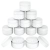 Houseables 4 Oz Plastic Containers with Lids, Body Butter Jars, Lotion Container, White, 118 ML/Gram Capacity, 12 Pack, Jar for Cream, Makeup, Cosmetics, Face Scrub, Hair Product, Screw Top & Liner