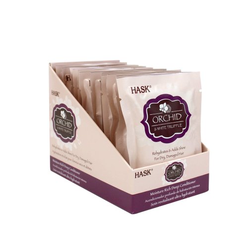 HASK ORCHID & WHITE TRUFFLE Moisturizing Deep Conditioner Treatments for all hair types, color safe, gluten free, sulfate free, paraben free - Pack of 12