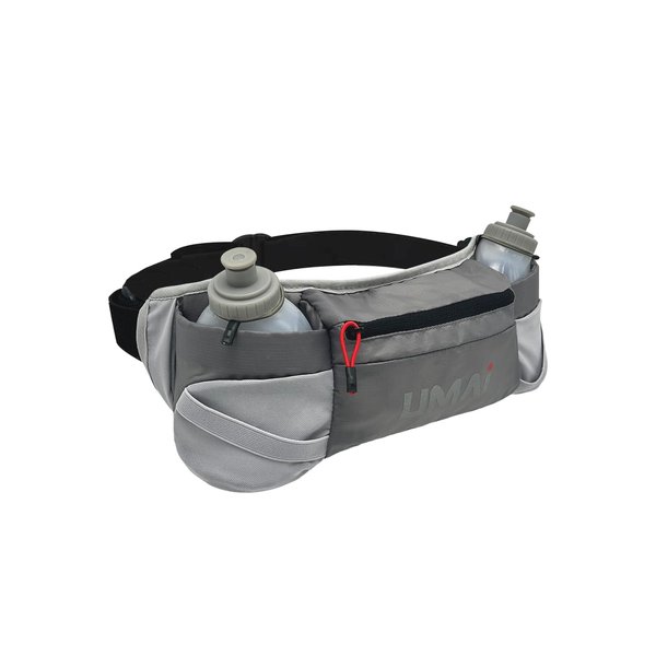 Umai Running Hydration Belt, Hydration Running Bottle Belt, Running Belt with Water Bottles, Trail Hydration Running Belt, Hydration Belt for Running Women and Men (Grey)