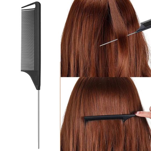 5Pcs Slick Hair Brush Set with 2Pcs Topsy Hair Tail Tool 1Pcs Bristle Teasing Hair Brushes 1Pcs Edge Brush 1Pcs Rat Tail Comb Woman,Girls,Hair Flyaways Styling,Edge&Back Combing biack