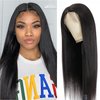 Brazilian Straight Human Hair Wigs (24inch) Natural Color Lace Front Wigs For Black Women Pre Plucked 13x1 T Part Lace Wig