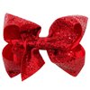 1PCS 8 Inch Big Sequin Hair Bows for Girls Alligator Clips Sparkly Glitter Hair Accessories for Little Teen Toddler Girls Kids (Red)