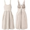 Cotton Linen Apron Cross Back Work Apron for Women with Pockets Pinafore Dress X Cross Halter Apron for Baking Chef Gardening (Beige)