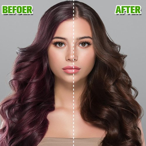 Temgofeau Hair Dye Shampoo for Gray Hair, 3 in 1 Herbal Shampoo Hair Dye for Women Men, Hair Color Shampoo 500ml (Dark Brown)