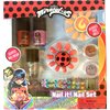 Zag Miraculous Ladybug Nail Polish Set and Lip Gloss Bundle- Includes 3 Nail Polishes, 2 Glitter Pots, 20 Faux Nails and Gemstone Sticker Sheet with 7 Flavored Lip Glosses