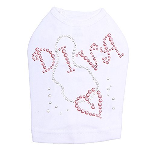 Diva with Necklace Dog Shirt L WHITE
