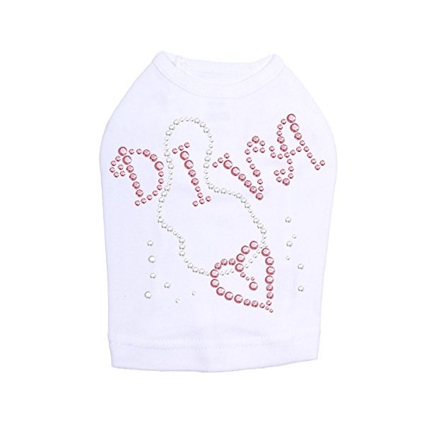 Diva with Necklace Dog Shirt L WHITE