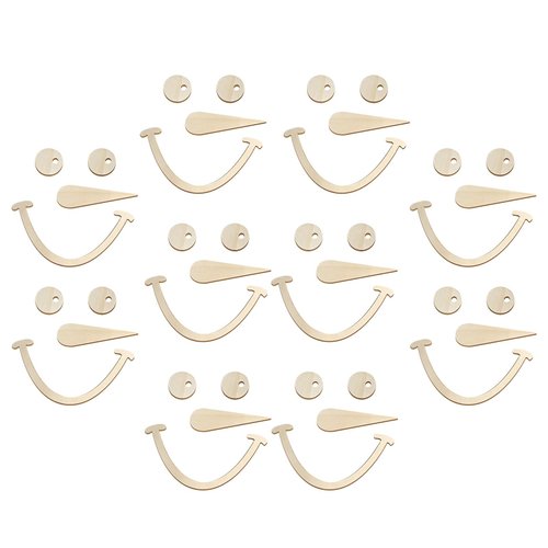 YOYOHAHAHA Wooden Snowman Face Blank, Wooden Snowman Face Craft Kits, DIY Reusable Snowman Crafts for Your Home, Wall Decoration, Party Supplies (10PCS)