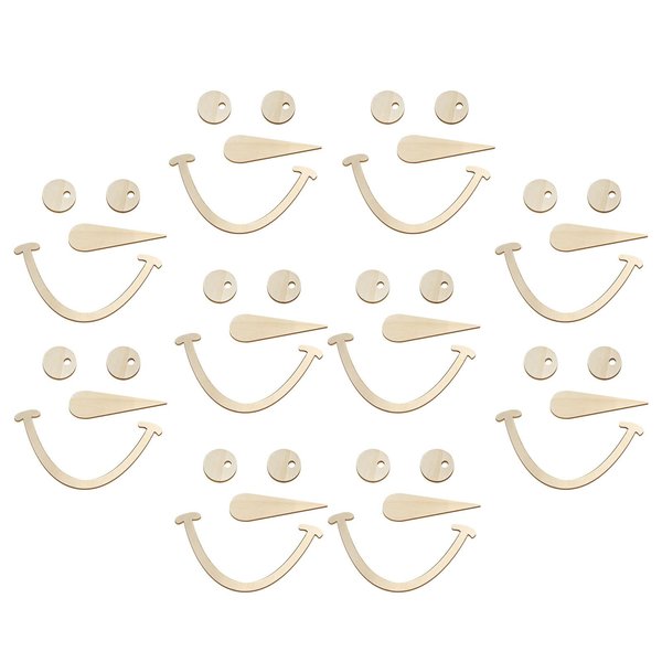 YOYOHAHAHA Wooden Snowman Face Blank, Wooden Snowman Face Craft Kits, DIY Reusable Snowman Crafts for Your Home, Wall Decoration, Party Supplies (10PCS)