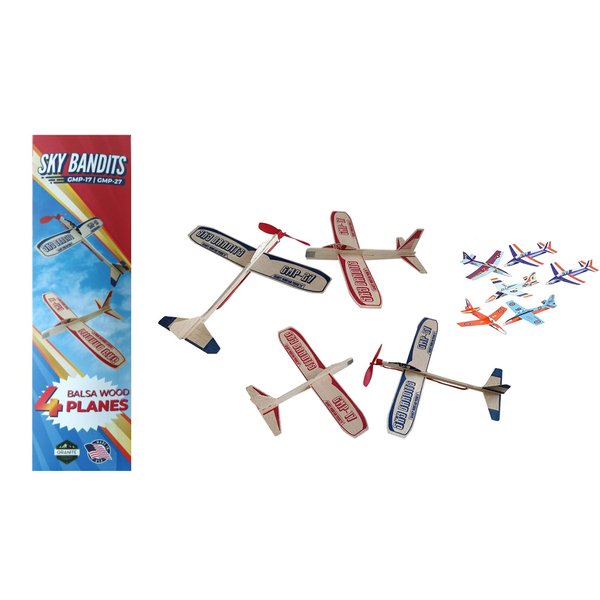 Balsa Wood and Styrofoam Airplane Toys Set | Wooden Airplane Kits | 2 Rubberband Powered Propellor Planes, 2 Balsa Wood Glider Planes, and 6 Foam Model Toy Airplane Kits | Classic Toys for Children