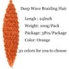 24inch Ocean Wave Braiding Hair Extensions 3packs Long Deep Curly Wave Braid Hair Synthetic Twist Ripple Crochet Deep Wave Braids Hair for Women 100g/pack(24",Orange)