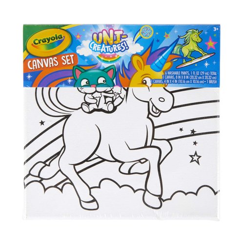 Crayola Unicorn Canvas Paint Set, Gift for Kids, Ages 3, 4, 5, 6, Multi-colored, One Size